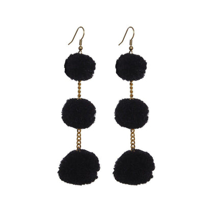 Pom Pom Triple Earrings - Thailand