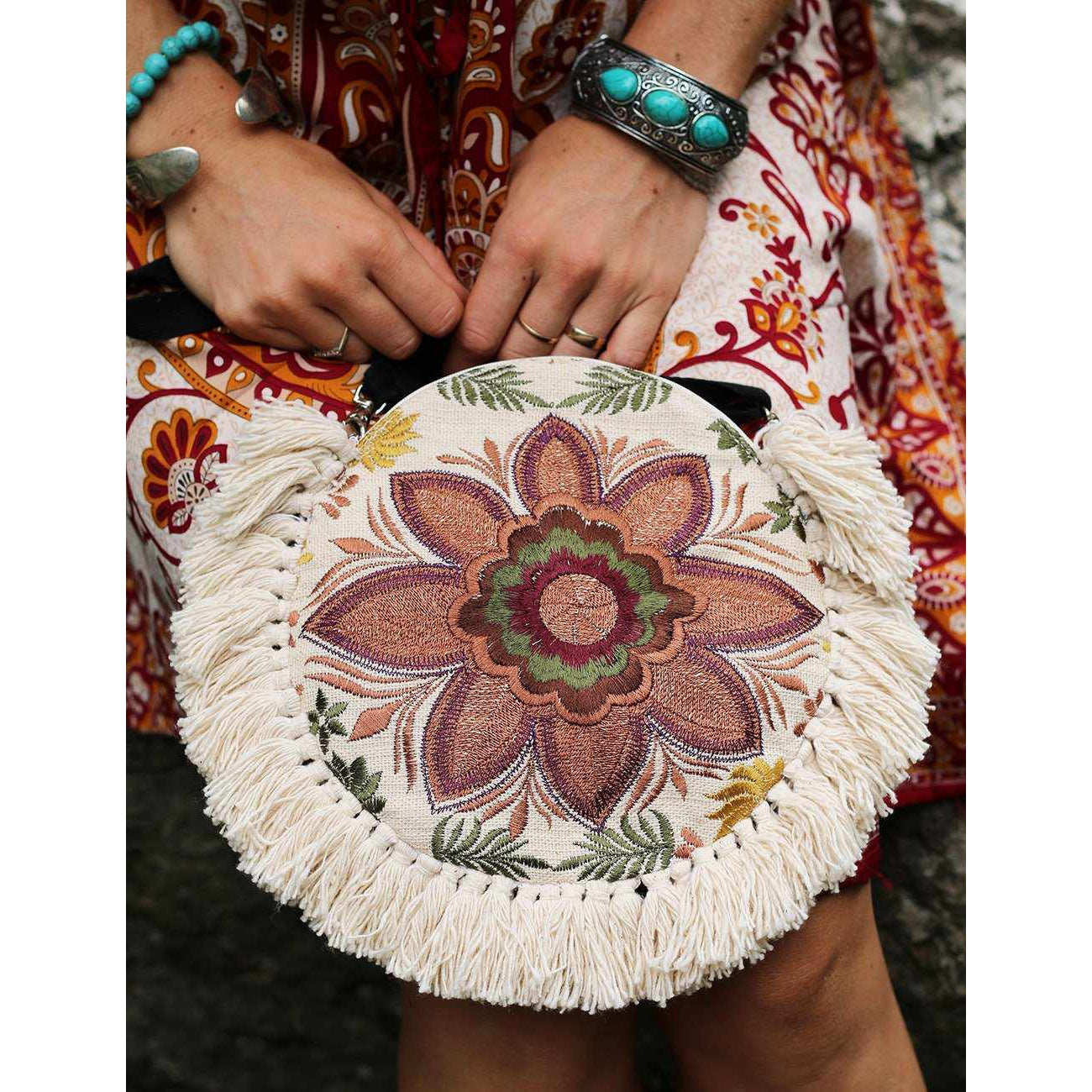 Tassel Crossbody Flor Canteen Bag | Clutch - Thailand