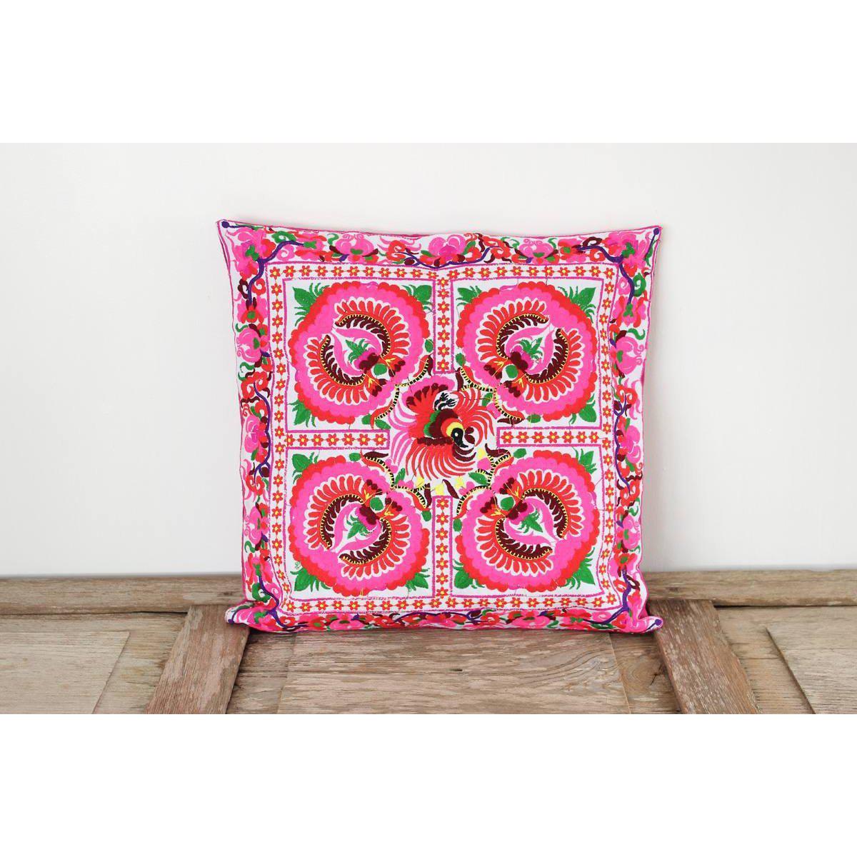 Hmong Bird Embroidered Pillow Cover - Thailand
