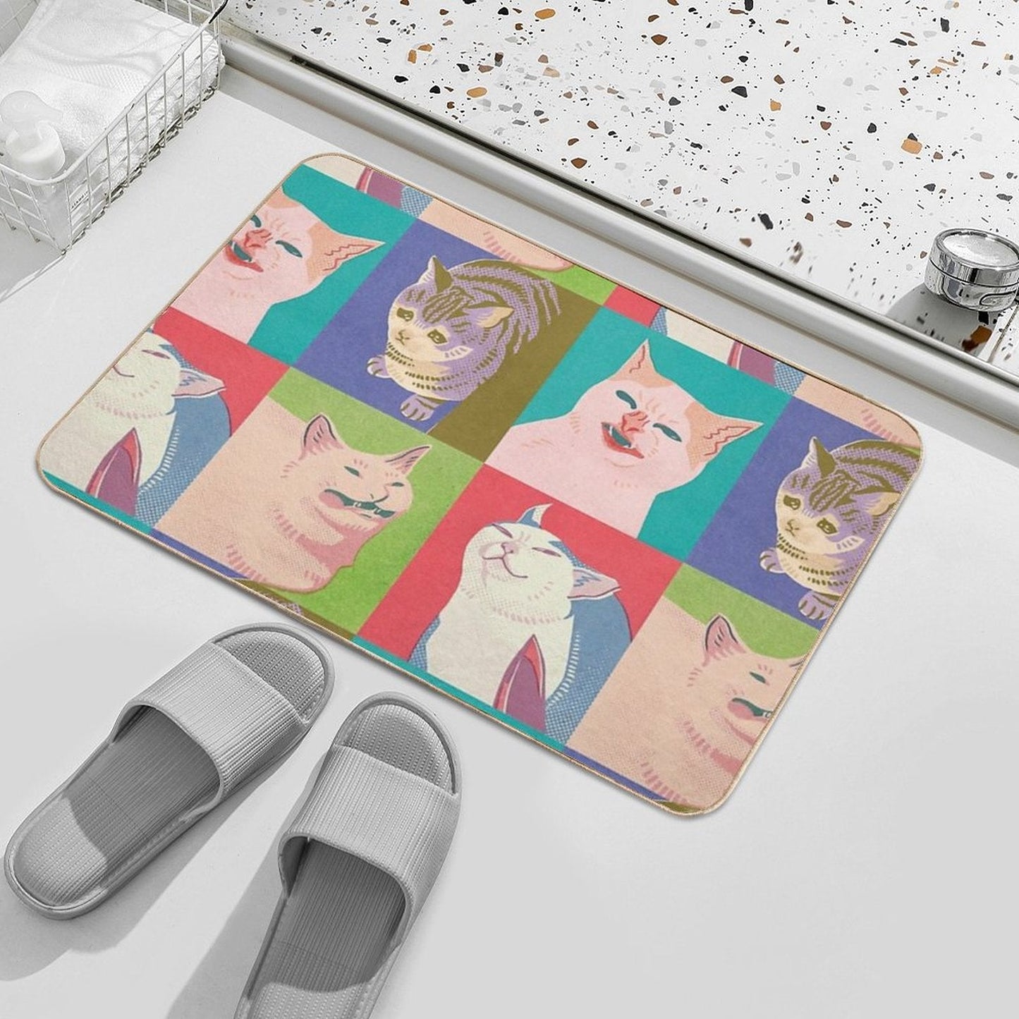 Four Meme Cats of The Apocalypse Bath Mat