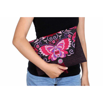Butterfly Embroidered Tassel Clutch | iPad Bag- Thailand