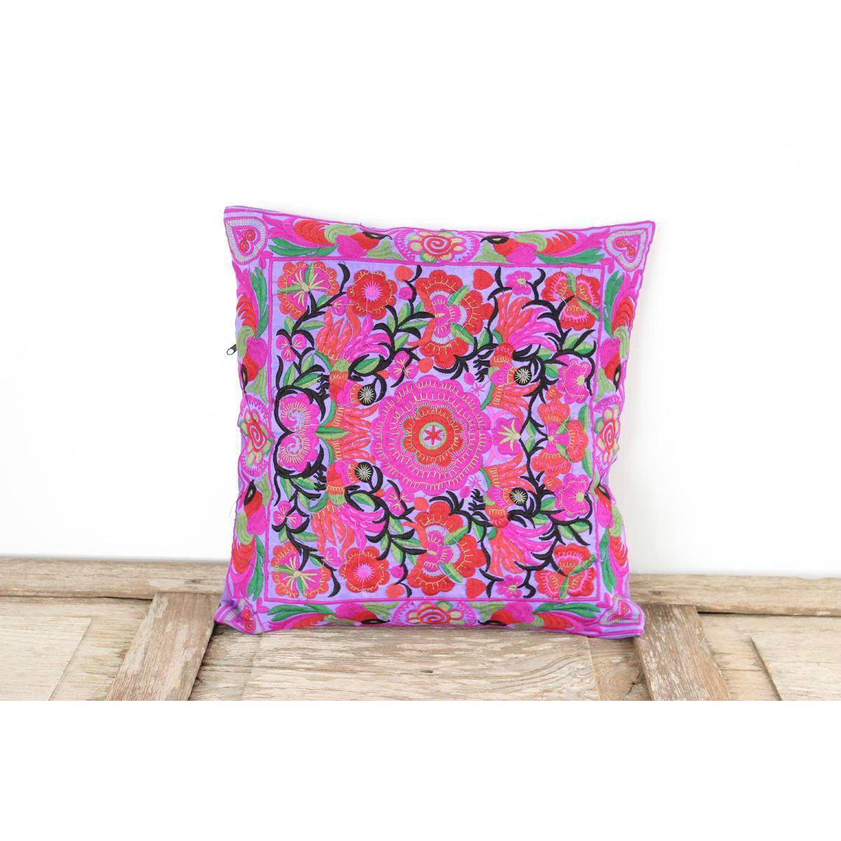 Hmong Bird Embroidered Pillow Cover - Thailand