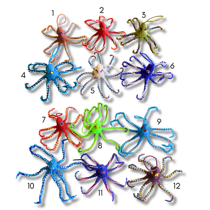 Octopus Seed Bead Ornament - Guatemala