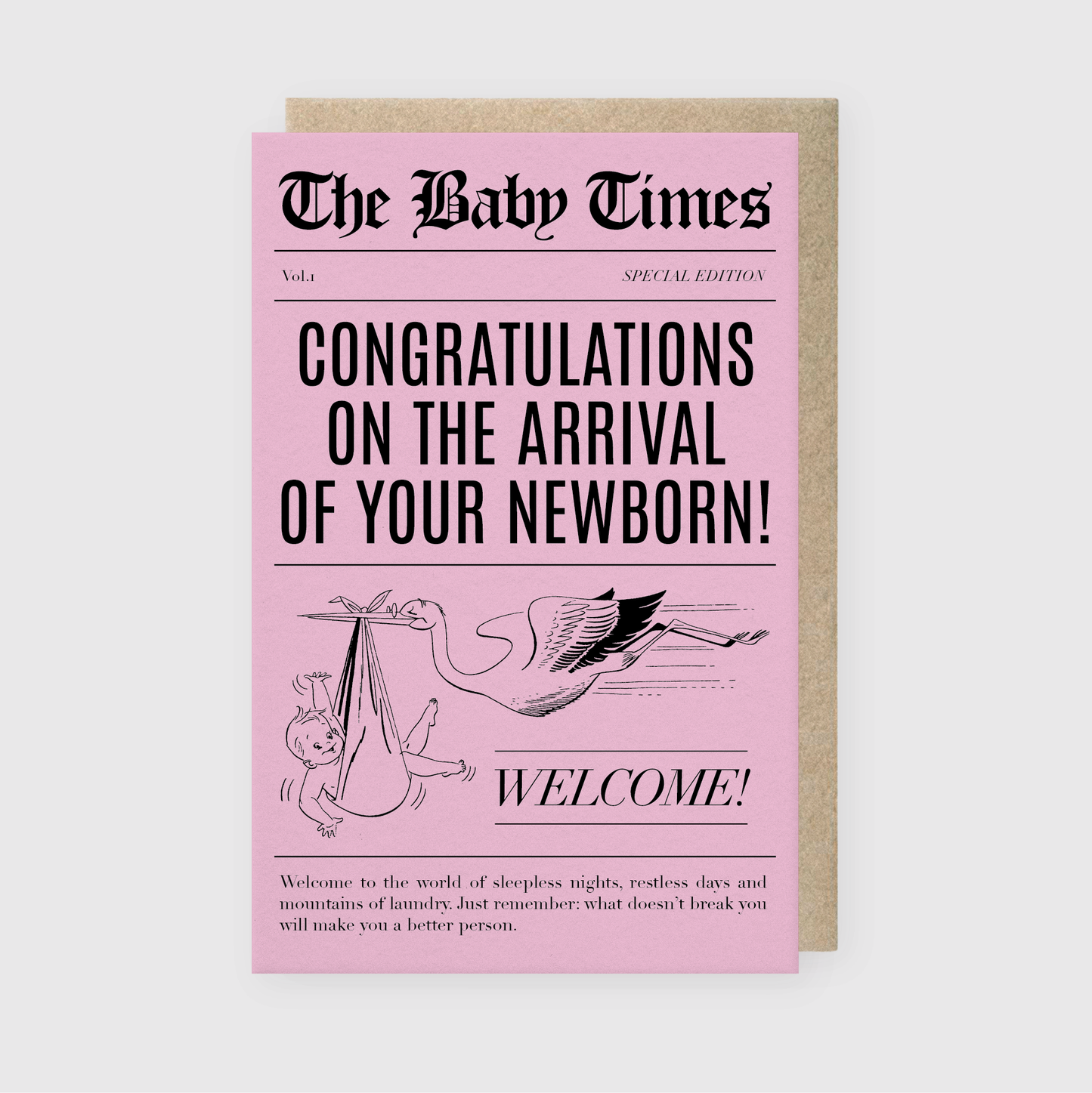 Baby Times Pink Greeting Card