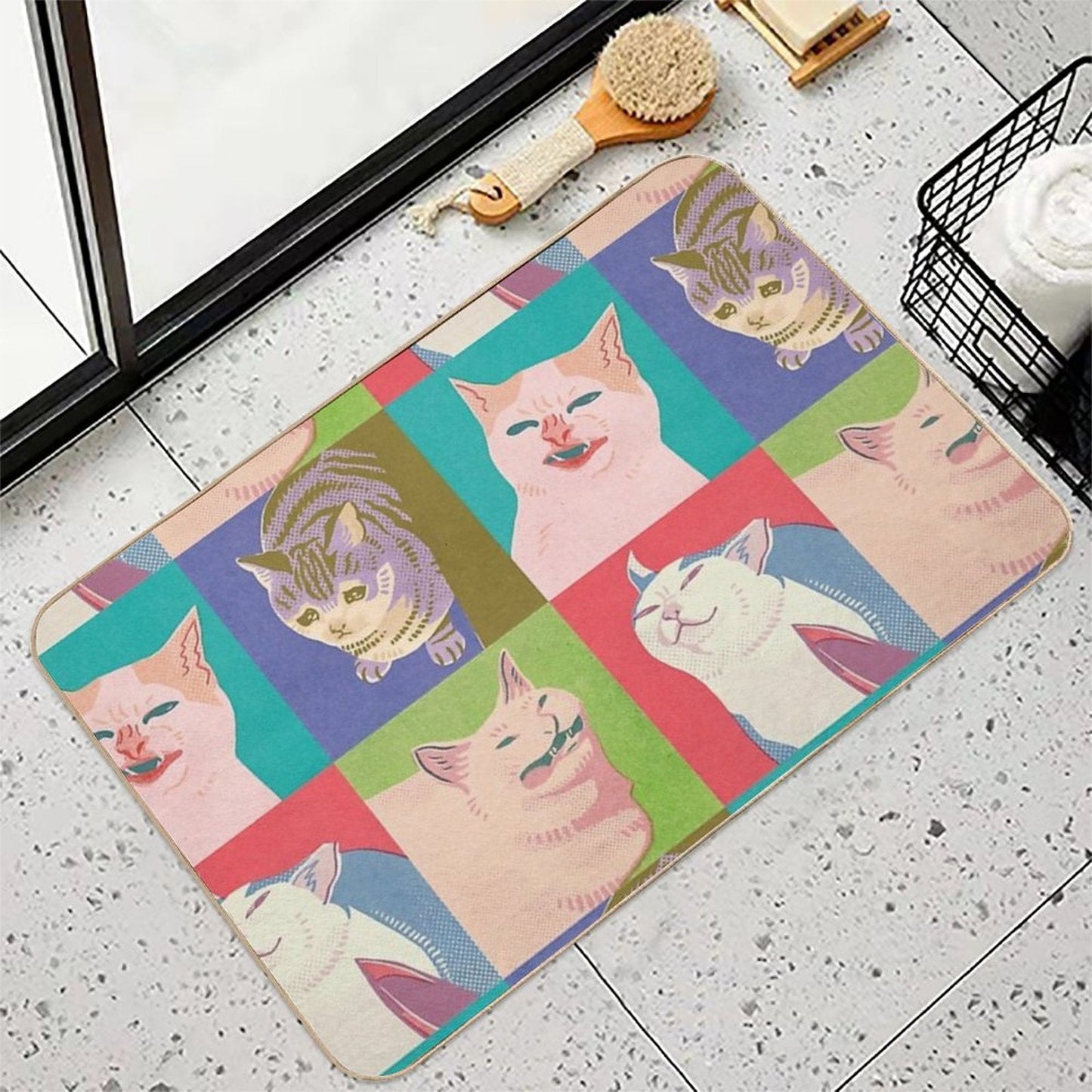 Four Meme Cats of The Apocalypse Bath Mat