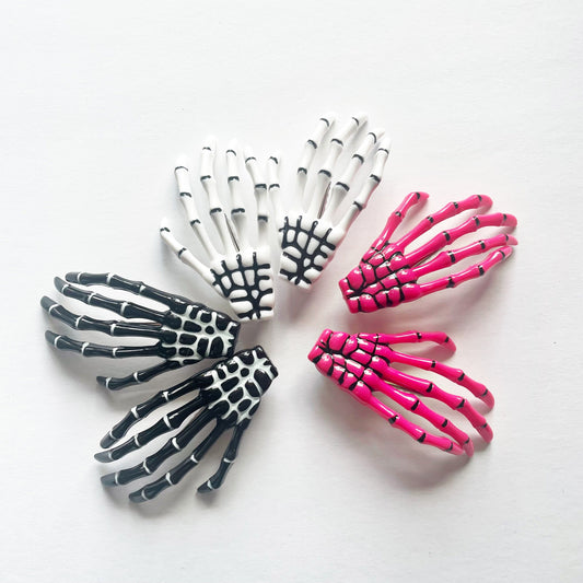 Skeleton Hands Hair Clips