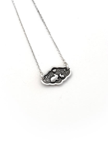 Bunny Mom & Baby Bunnies Necklace