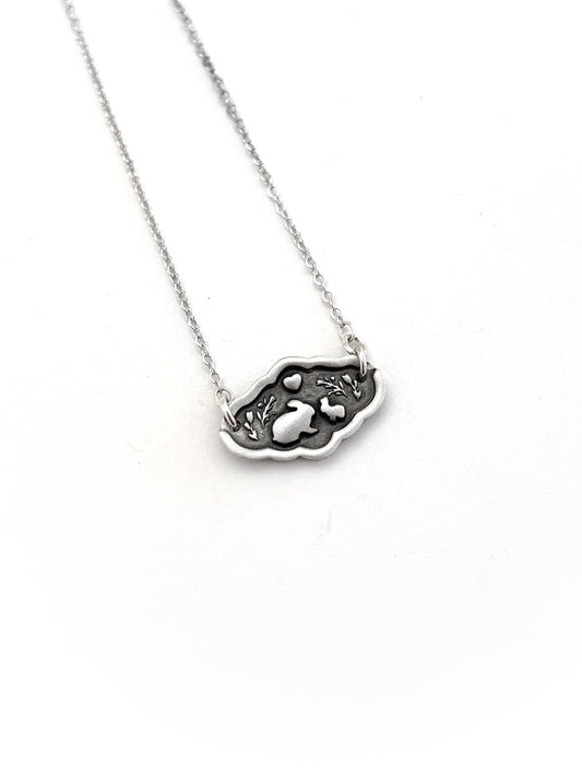 Bunny Mom & Baby Bunnies Necklace
