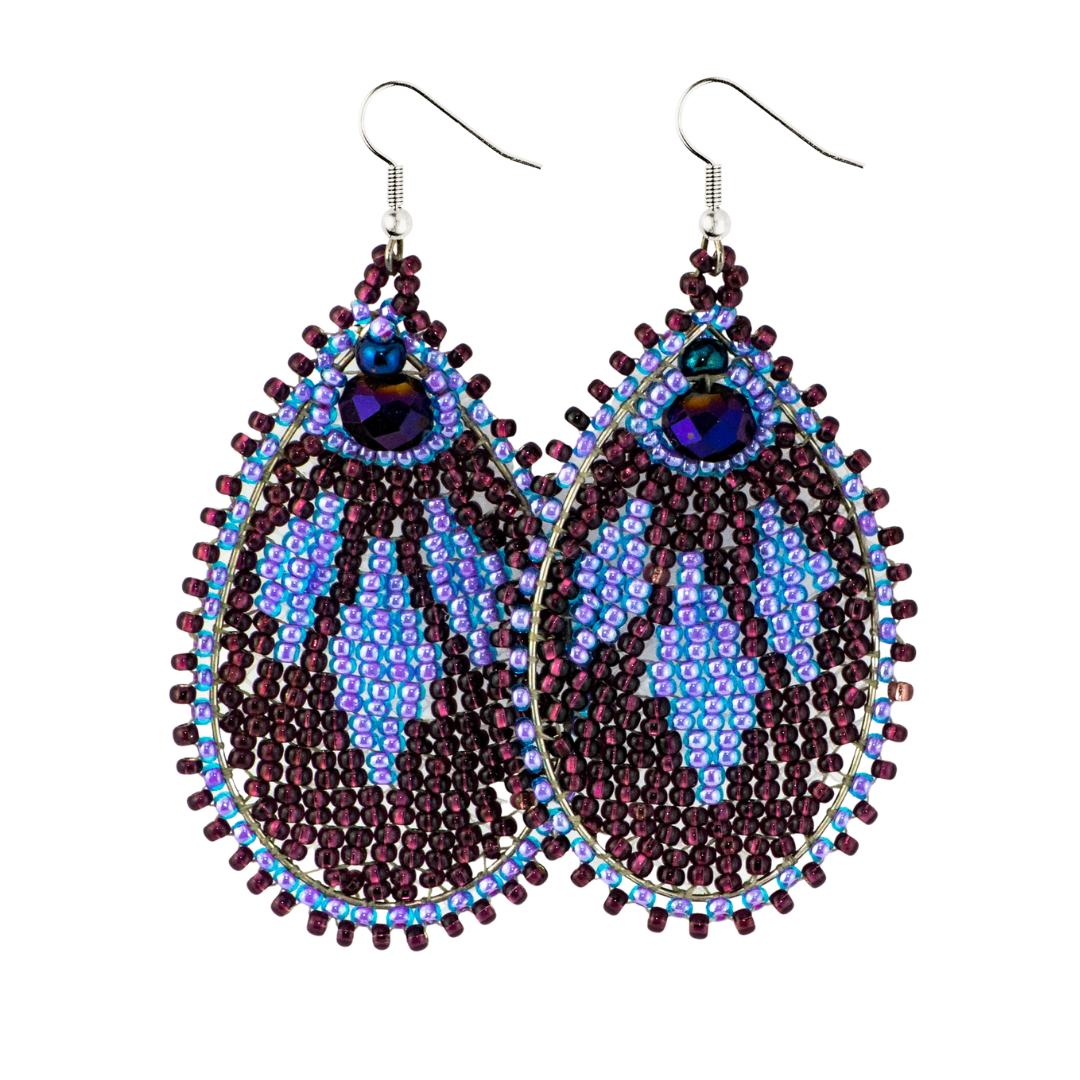 Raindrop Seed Bead Earrings - Guatemala