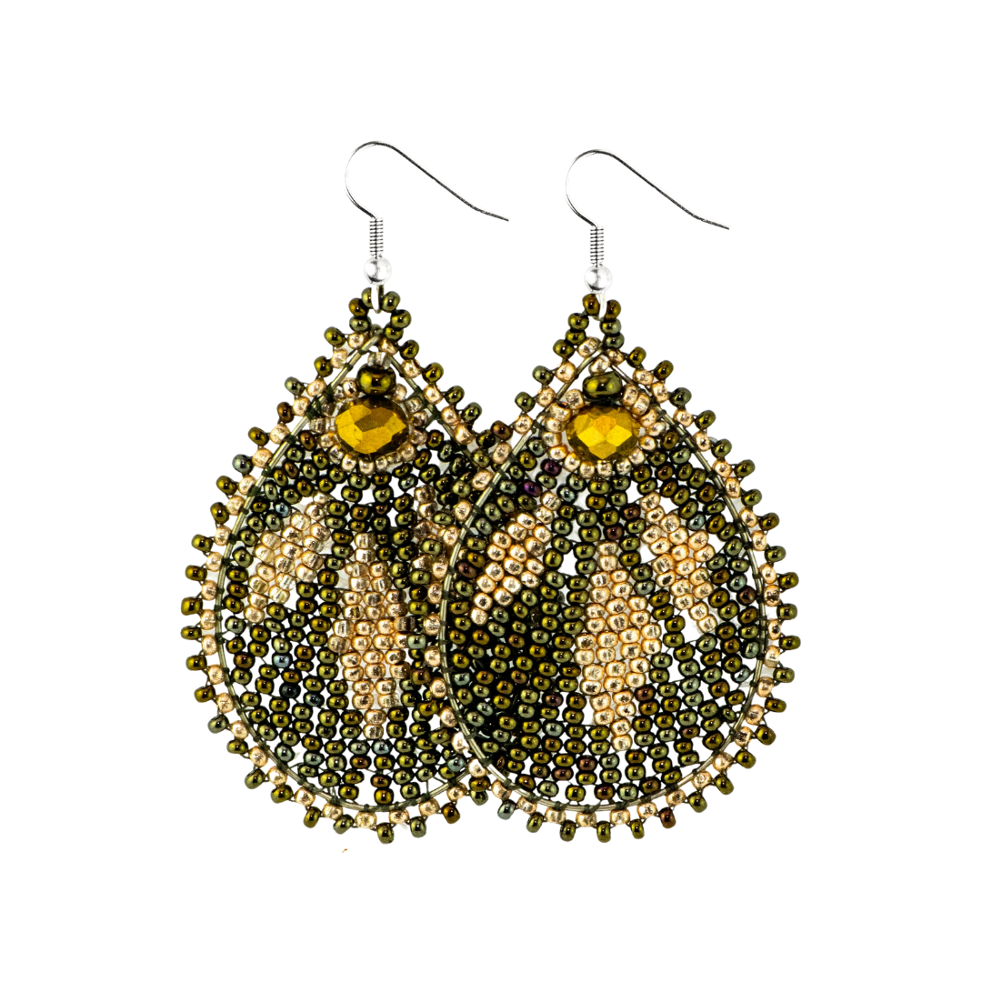 Raindrop Seed Bead Earrings - Guatemala