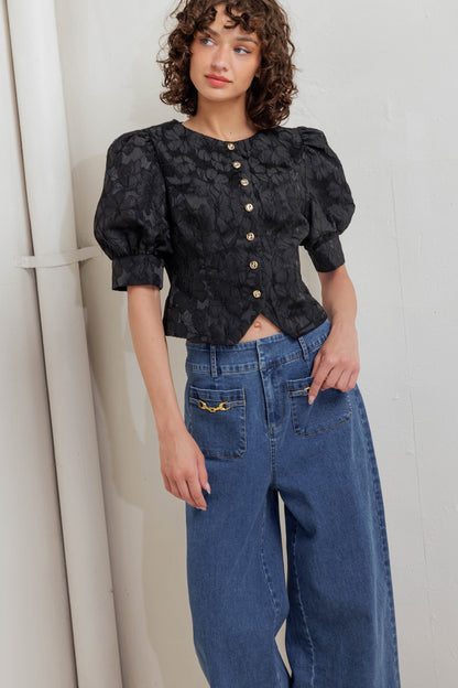 QUIET LUXE ROMANCE WOVEN TOP