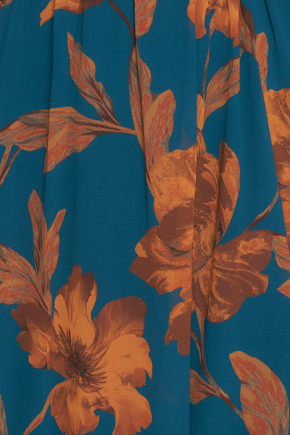 BURNISHED BOTANICA WOVEN MIDI DRESS