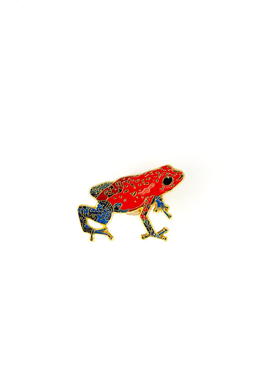 Strawberry Poison Dart Frog Enamel Pin (Dendrobates pumilio)