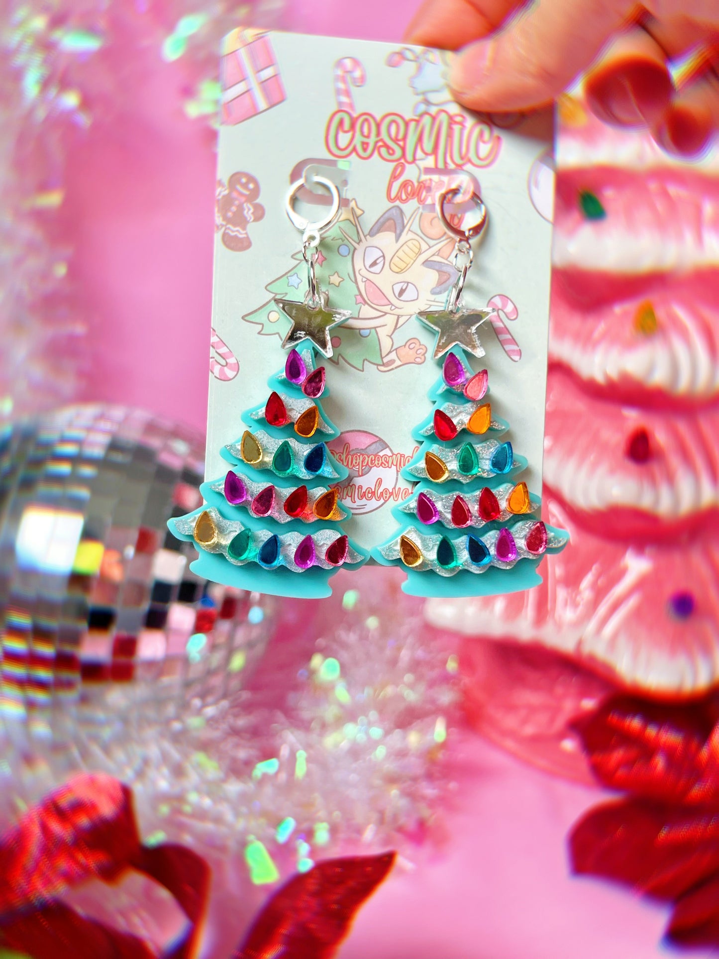 Ceramic Christmas Tree Earrings