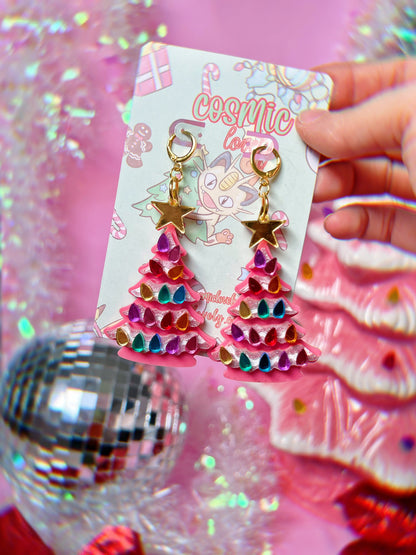 Ceramic Christmas Tree Earrings