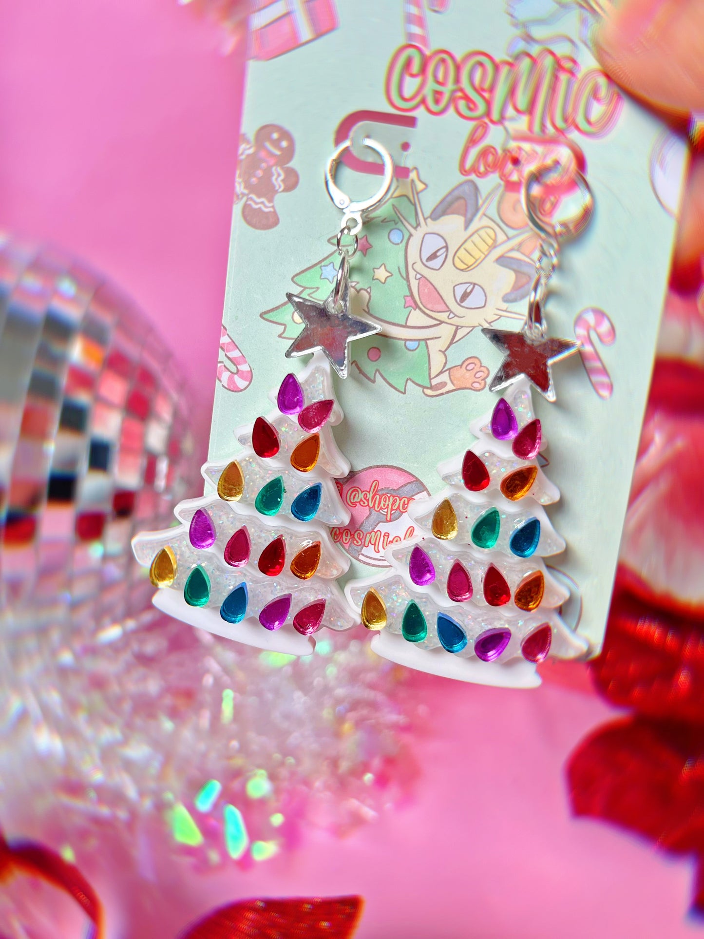 Ceramic Christmas Tree Earrings