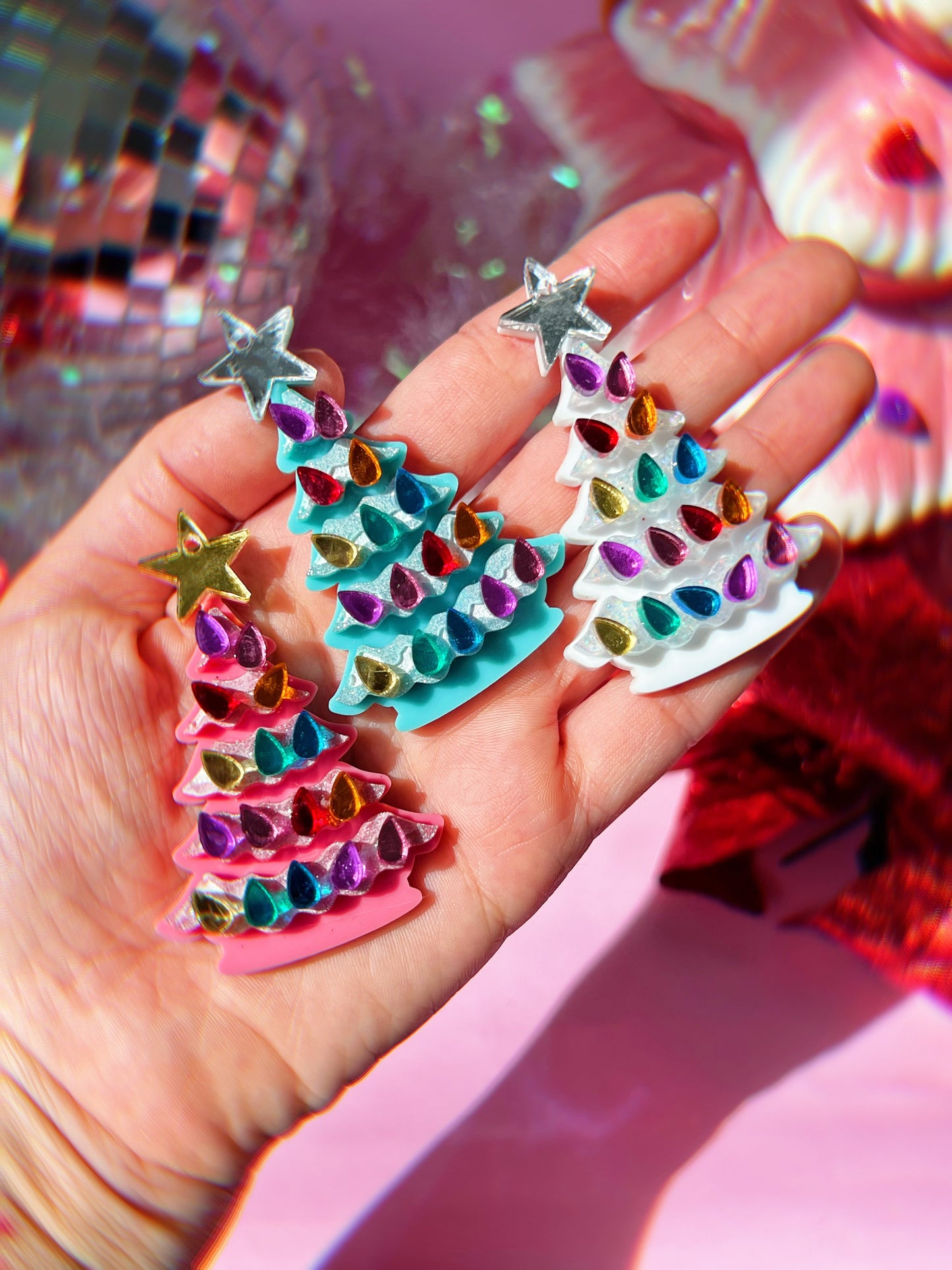 Ceramic Christmas Tree Earrings