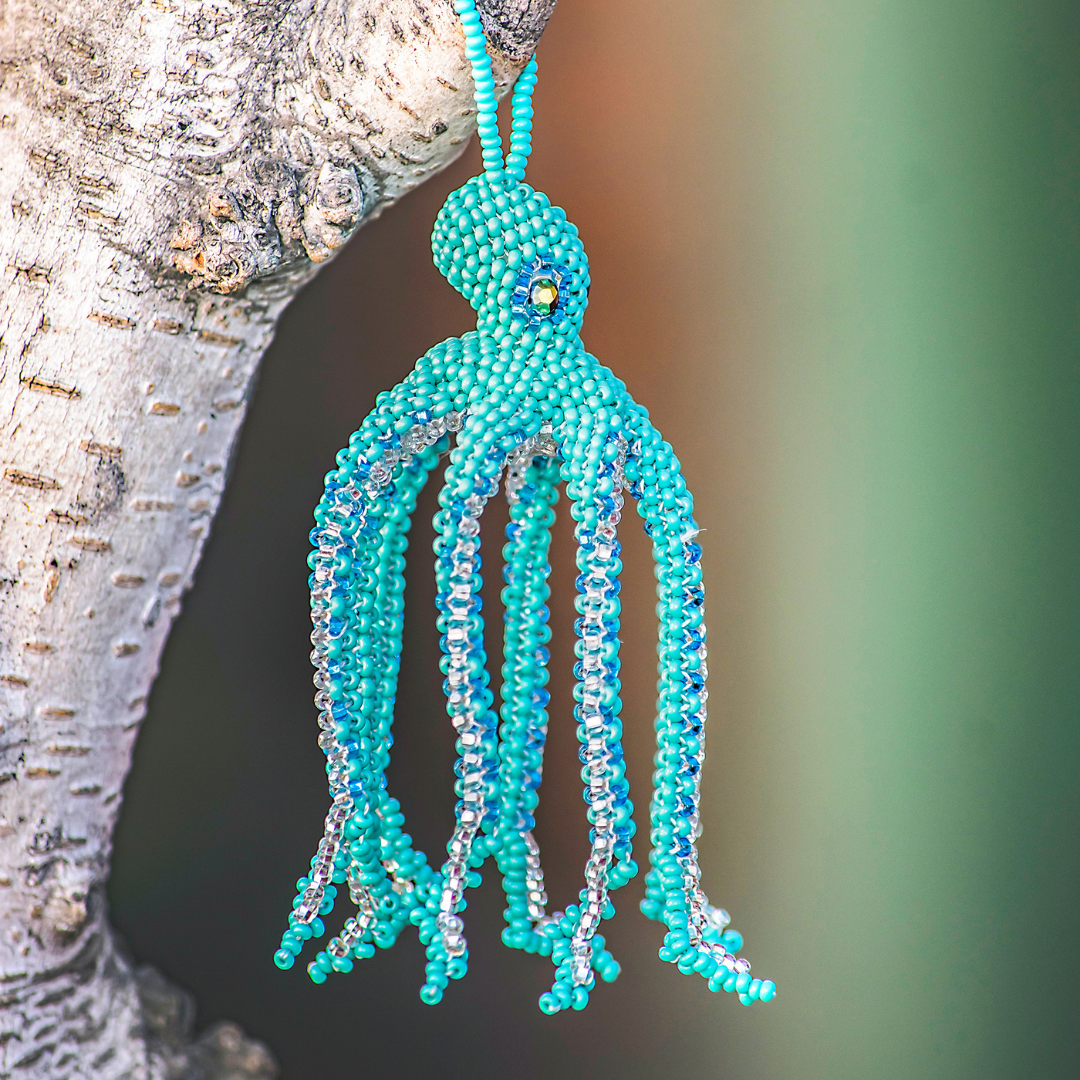 Octopus Seed Bead Ornament - Guatemala