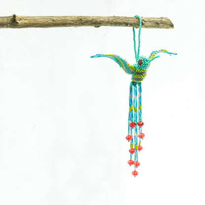 Large Hummingbird Seed Bead Handmade Ornament - Guatemala