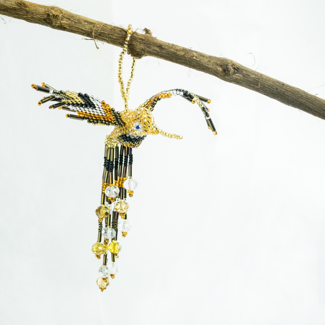 Large Hummingbird Seed Bead Handmade Ornament - Guatemala
