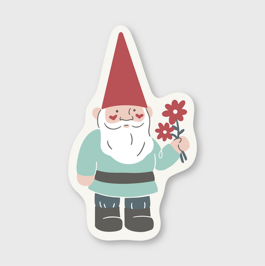 Gnome Flowers Sticker