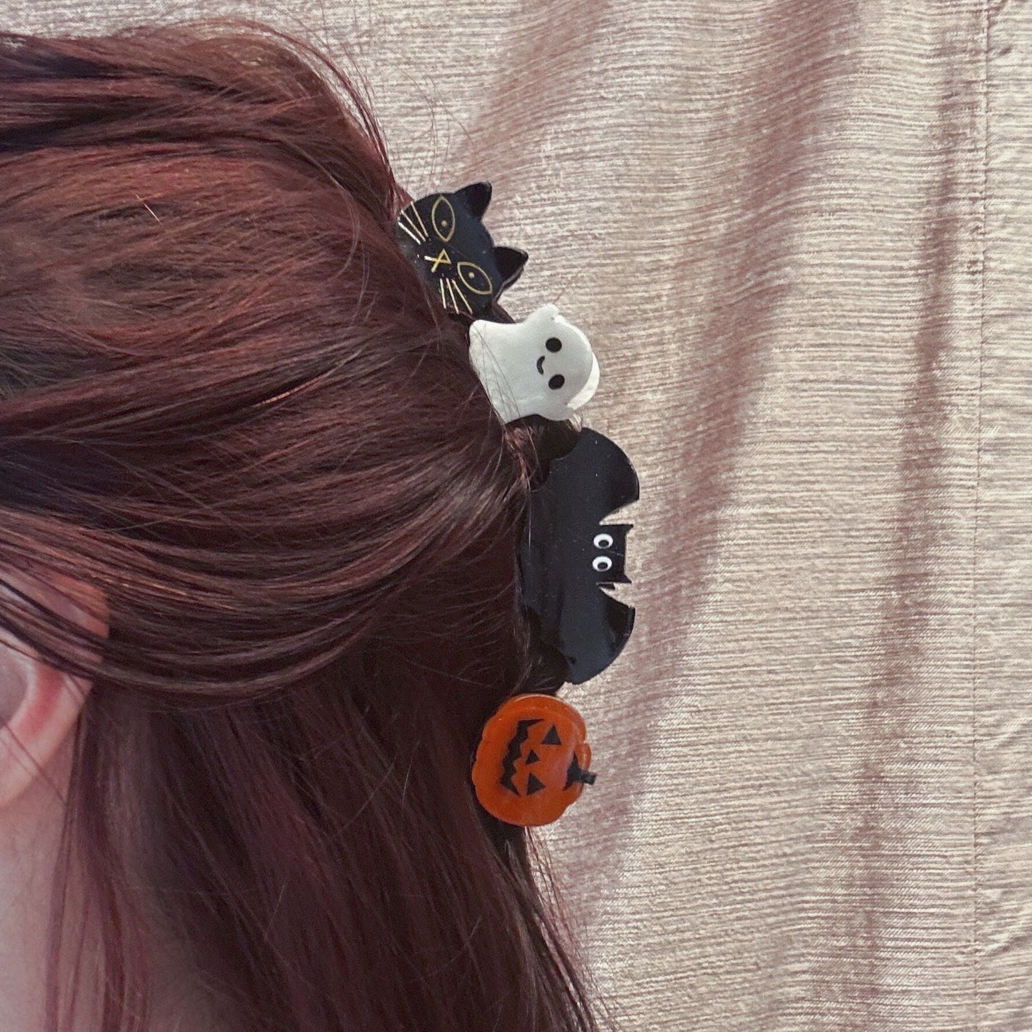 Set of 4 Velvet Claws Mini Spooky Hair Claws | Hair Claw Clip in Giftable Pouch