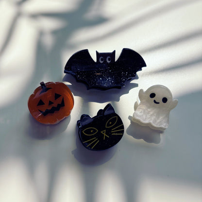 Set of 4 Velvet Claws Mini Spooky Hair Claws | Hair Claw Clip in Giftable Pouch