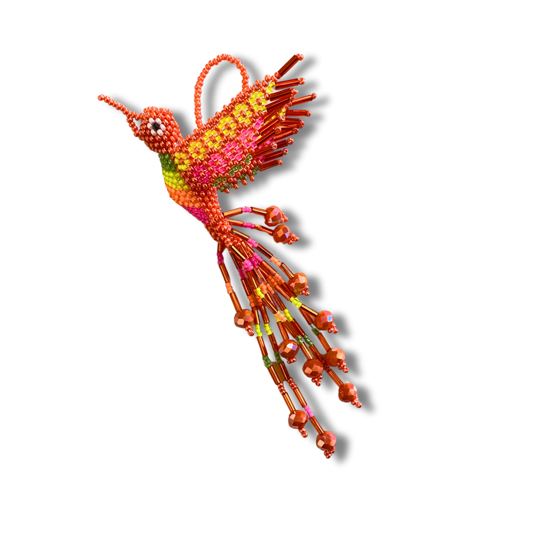 Large Hummingbird Seed Bead Handmade Ornament - Guatemala