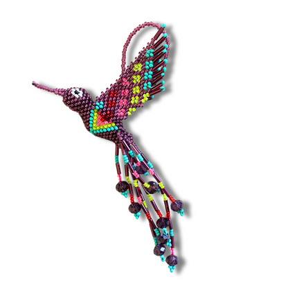 Large Hummingbird Seed Bead Handmade Ornament - Guatemala