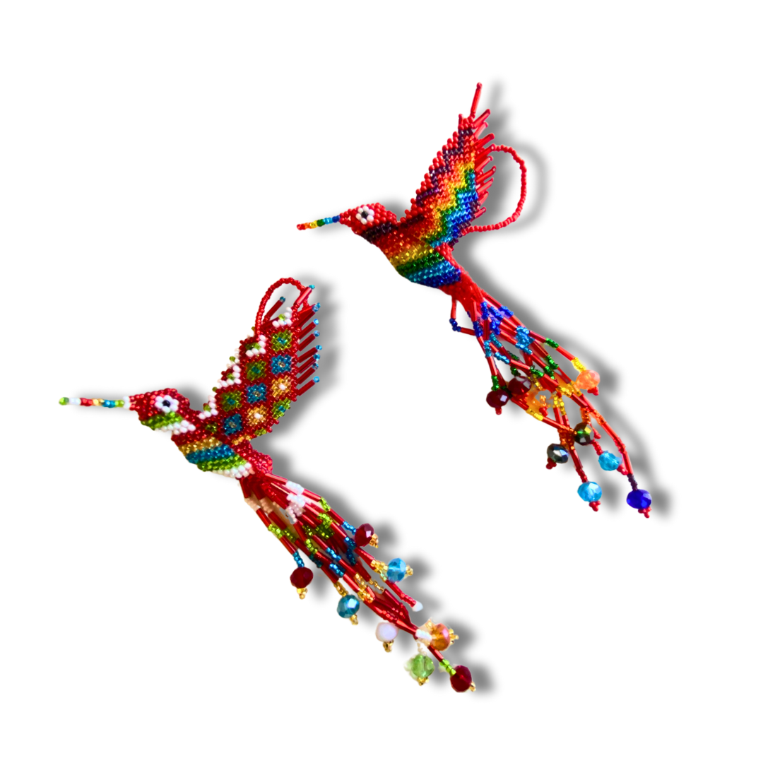 Large Hummingbird Seed Bead Handmade Ornament - Guatemala
