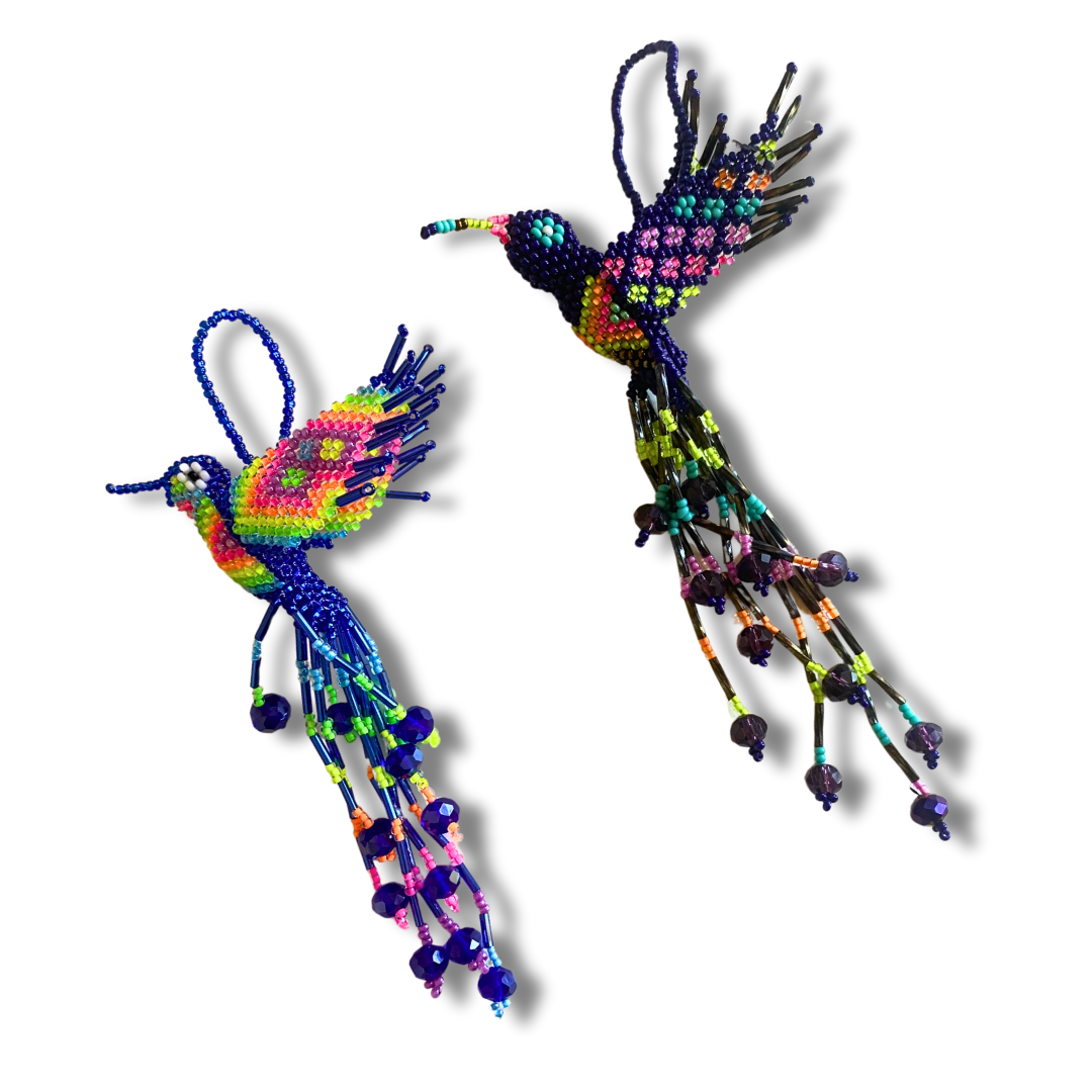 Large Hummingbird Seed Bead Handmade Ornament - Guatemala