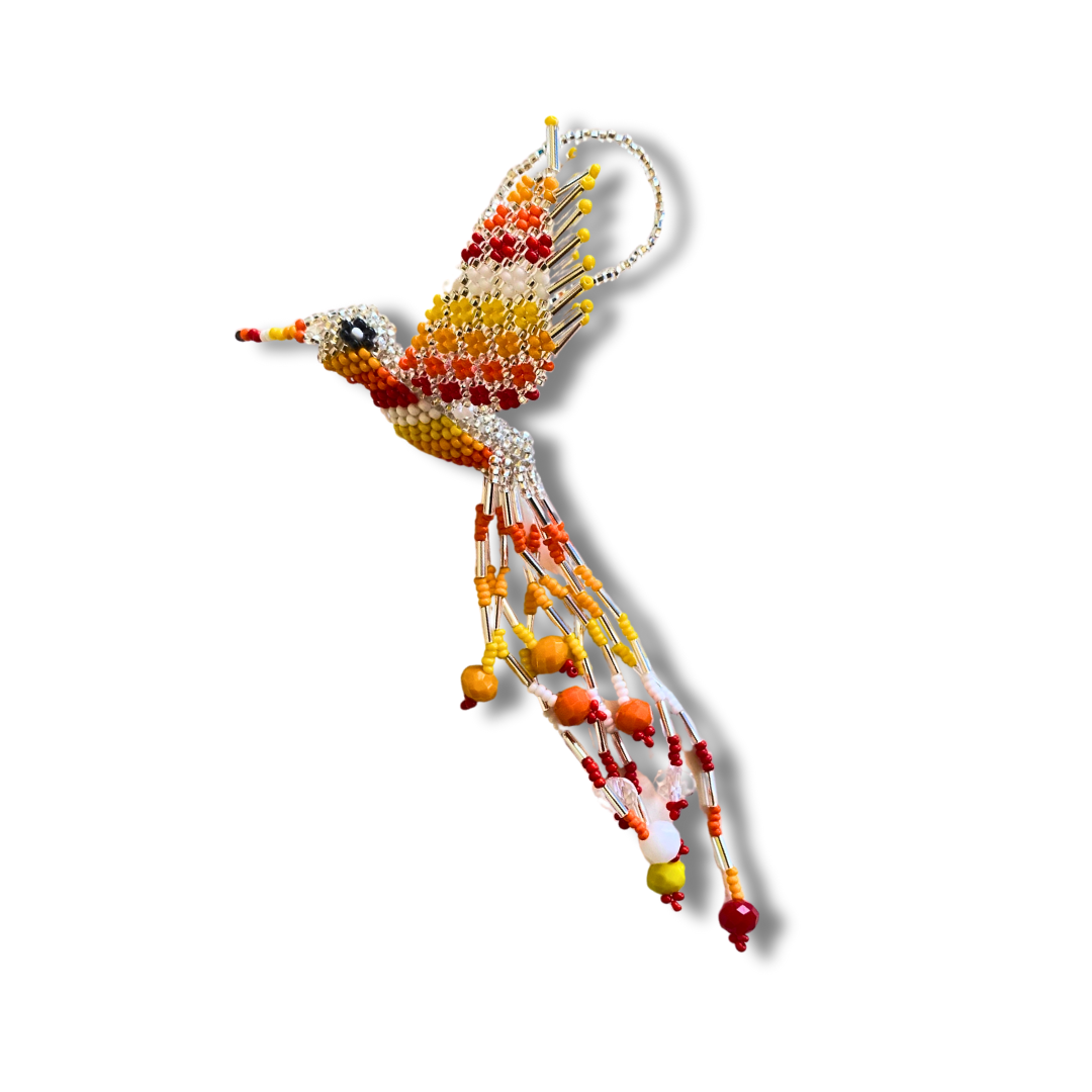 Large Hummingbird Seed Bead Handmade Ornament - Guatemala