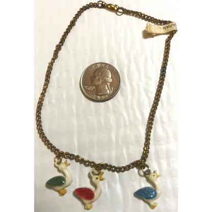 Adorable Antique Vintage 1950s Duck Choker Necklace