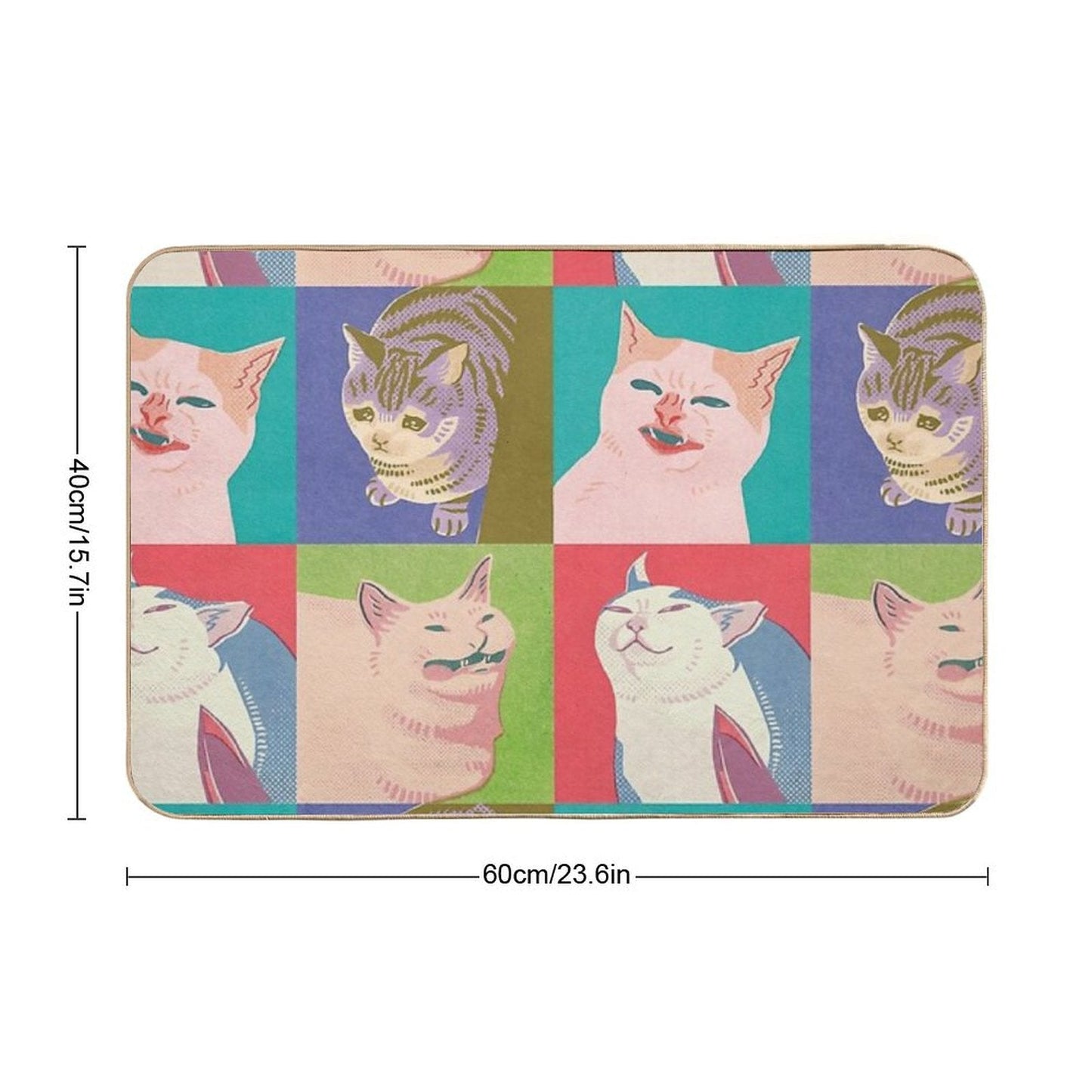 Four Meme Cats of The Apocalypse Bath Mat