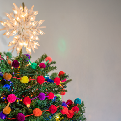 Hanging Garland Decor Boho Multicolor Pom Pom Strip - Mexico