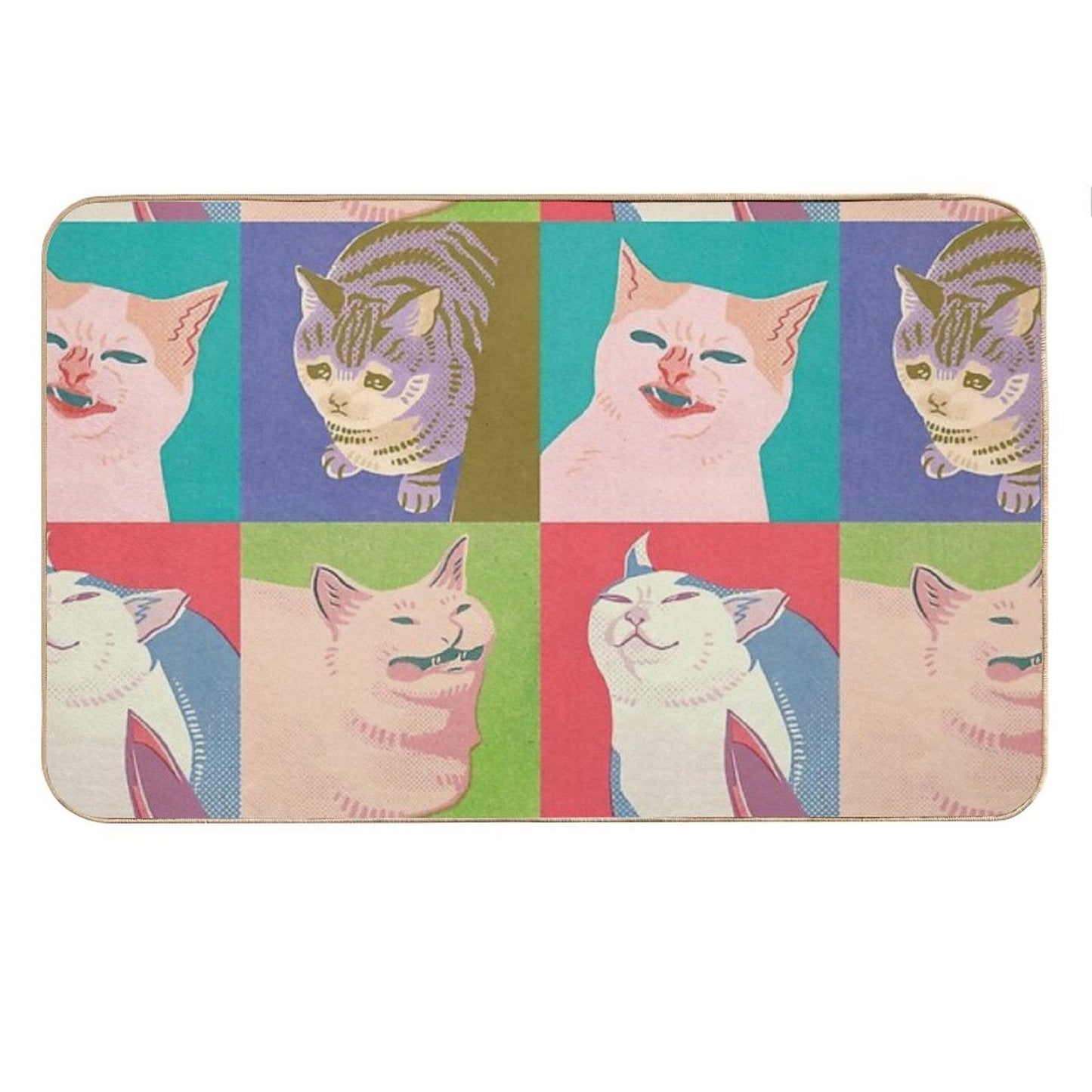 Four Meme Cats of The Apocalypse Bath Mat