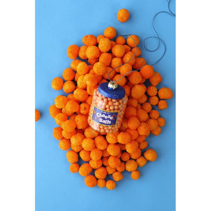 Cheese Balls Glass Ornament