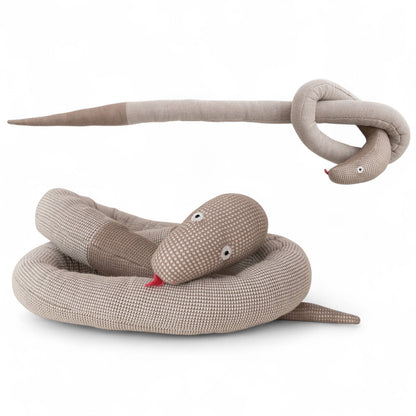 Cotton Snake Pillow with Red Tongue