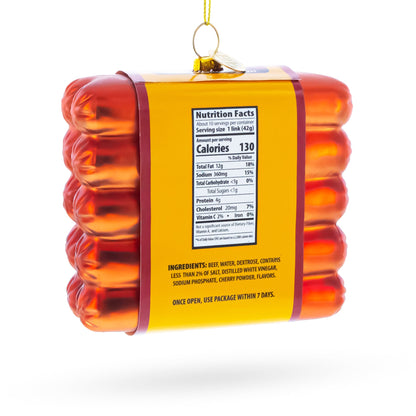 Hot Dogs Pack Glass Christmas Ornament