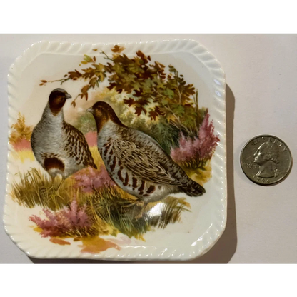 Elegant Royal Adderley Bone China Trinket Dish with Partridge Design