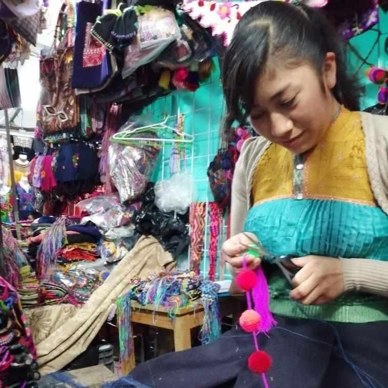 Hanging Garland Decor Boho Multicolor Pom Pom Strip - Mexico