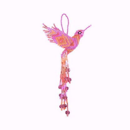 Large Hummingbird Seed Bead Handmade Ornament - Guatemala