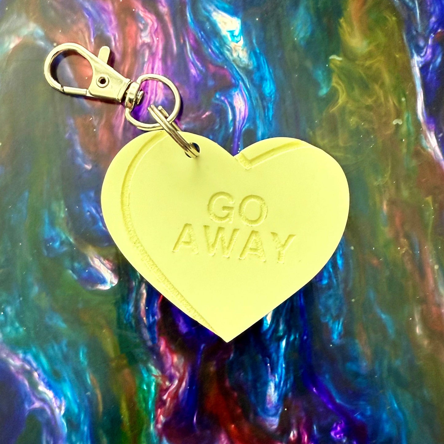 Heart Candy GO AWAY Keychain Bag Charm