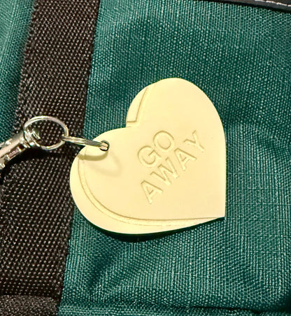 Heart Candy GO AWAY Keychain Bag Charm
