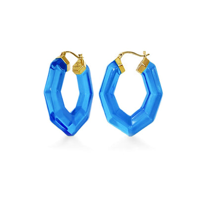 Pear Gem Lucite Hoop Earrings