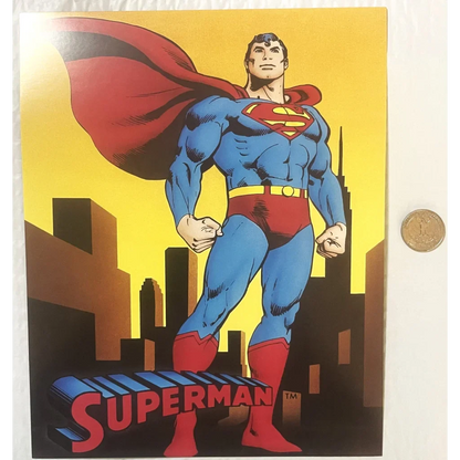 Vintage Large Superman DC Comics Collectible Card Print 1989