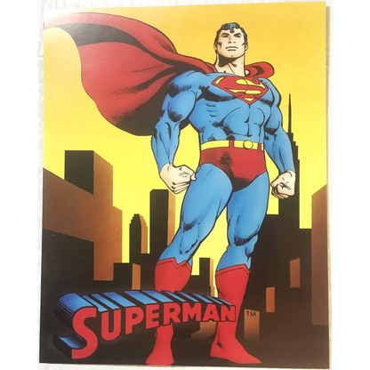 Vintage Large Superman DC Comics Collectible Card Print 1989