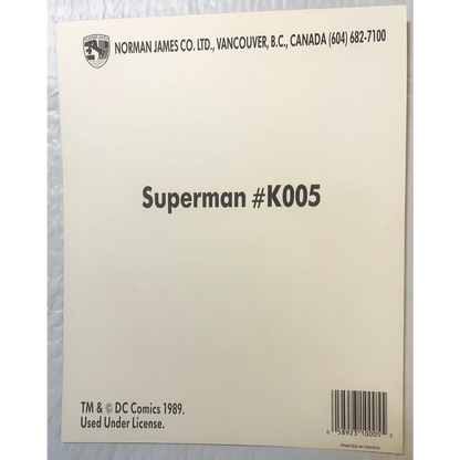 Vintage Large Superman DC Comics Collectible Card Print 1989