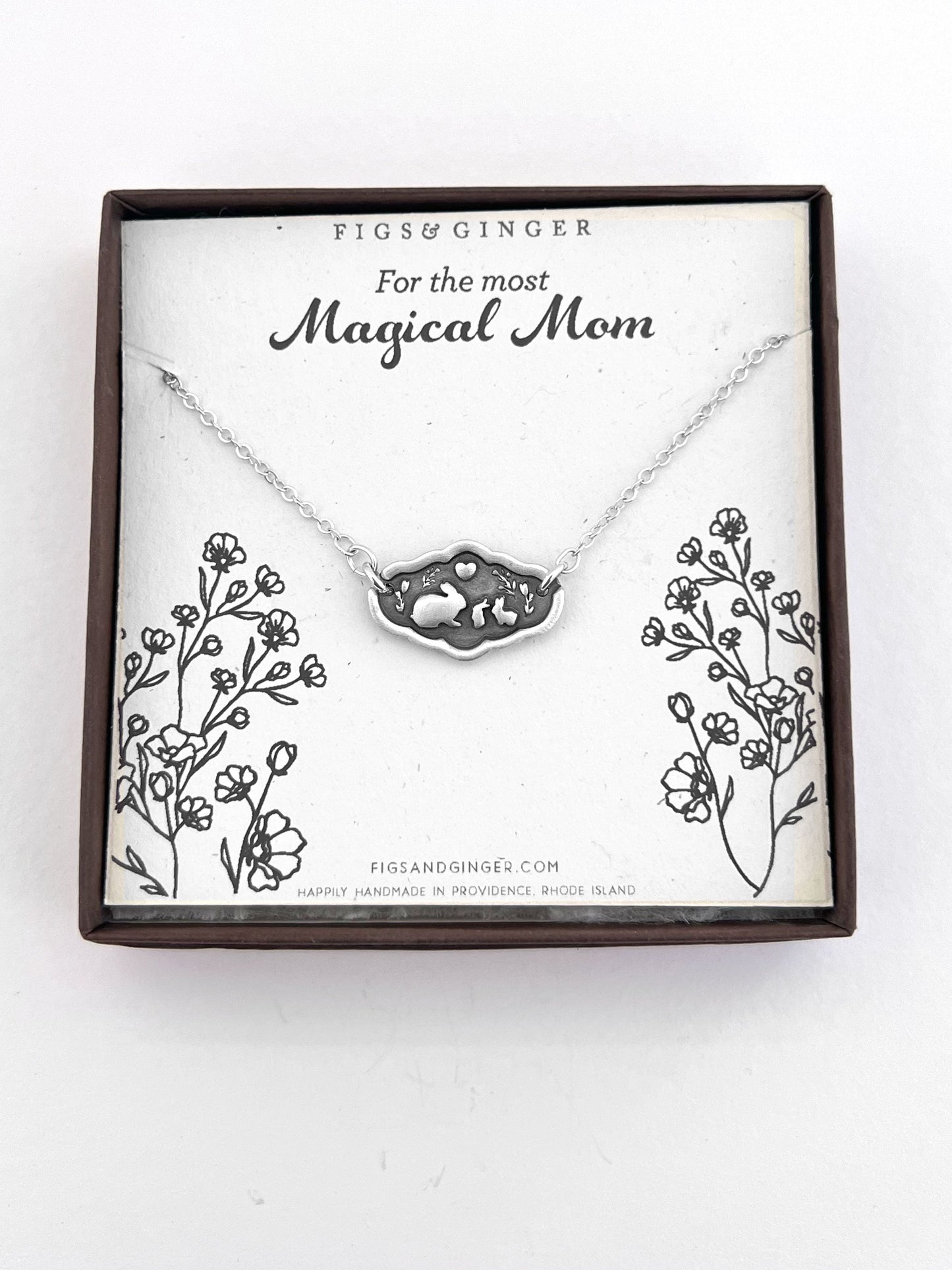 Bunny Mom & Baby Bunnies Necklace