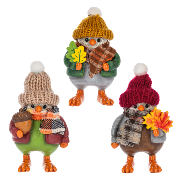 Sweater Weather Fall Bird Figurines | 3 Styles